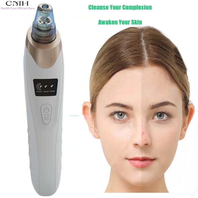 CMH Blackhead Remover Vacuum Pore Cleaner Multi Suction Heads Adjustable Suction USB Rechargeable Deep Cleansing Skin Tool Gifts
